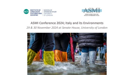 Convegno ASMI:  &quot;Italy and its Environments&quot;