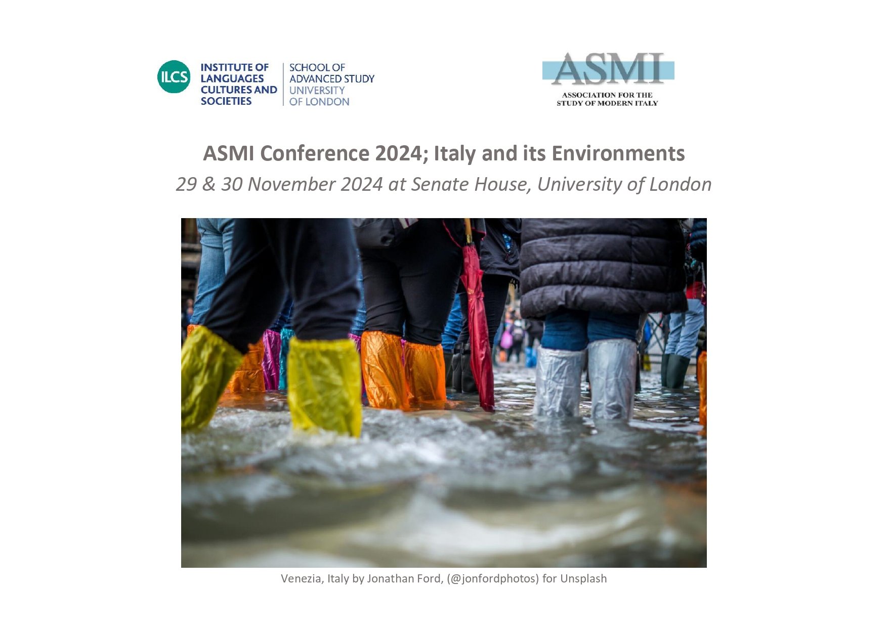 Convegno ASMI:  &quot;Italy and its Environments&quot;