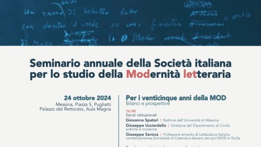 Seminario annuale della Società italiana per lo studio della Modernità letteraria &quot;Per i venticinque anni della MOD&quot;