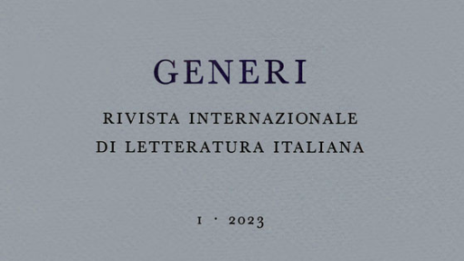 Presentazione di &quot;Generi. Rivista internazionale di letteratura italiana&quot;