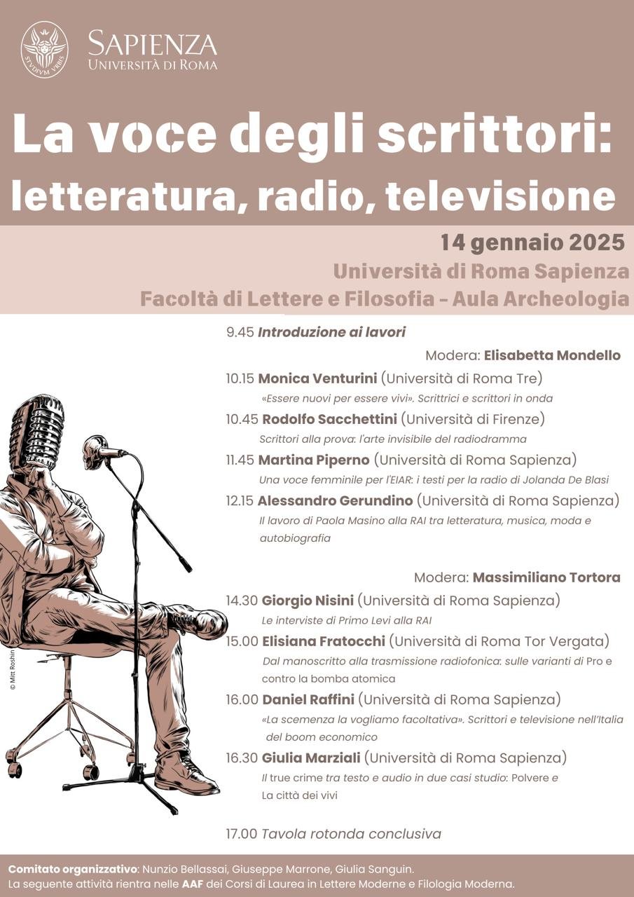 Giornata di studi: &quot;La voce degli scrittori: letteratura, radio, televisione&quot;